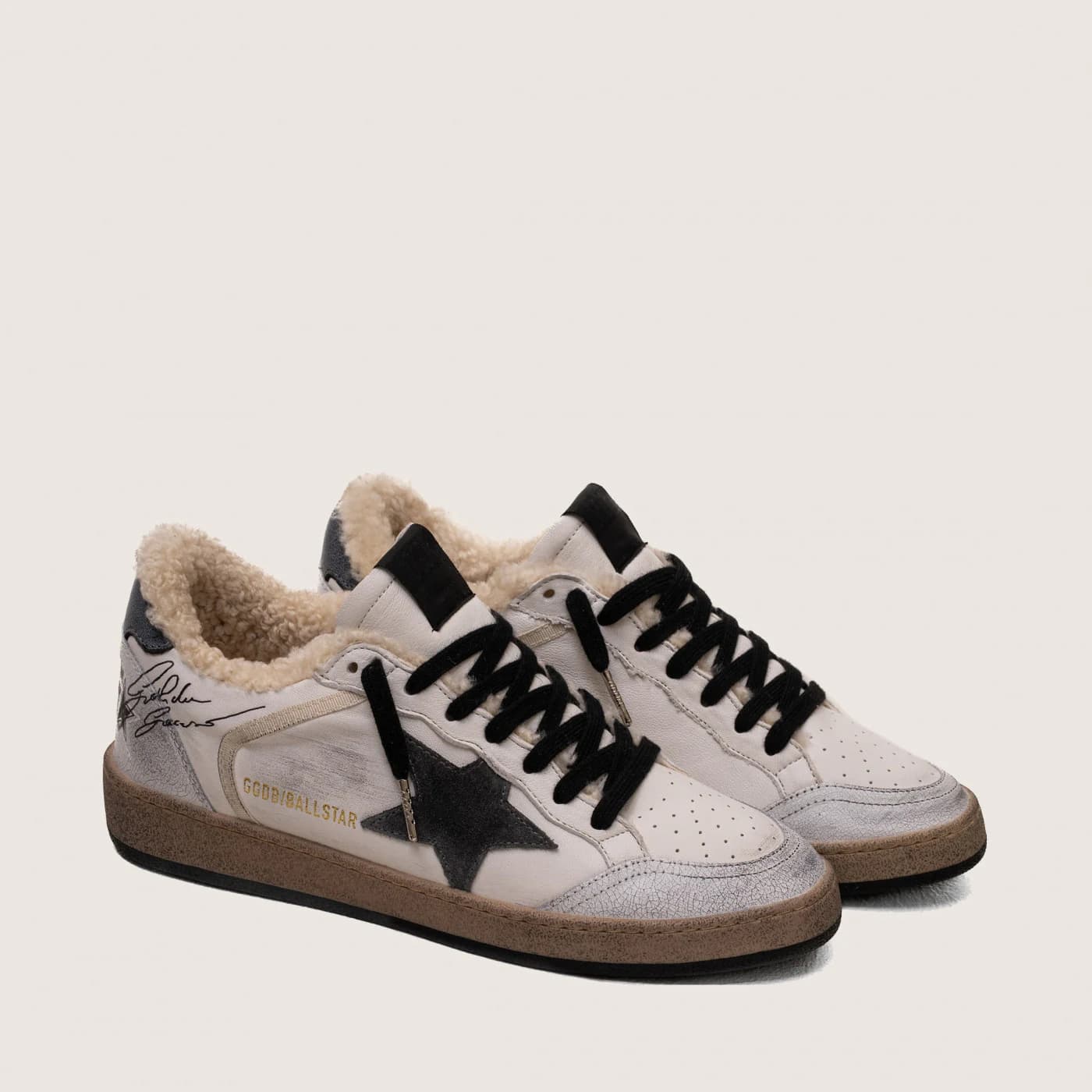 Мужские кеды Зимние Golden Goose Ball Star / Белые / серая зв цена 28 271 ₽ фото и описание в каталоге сайта goldengoose.moscow, фото 2