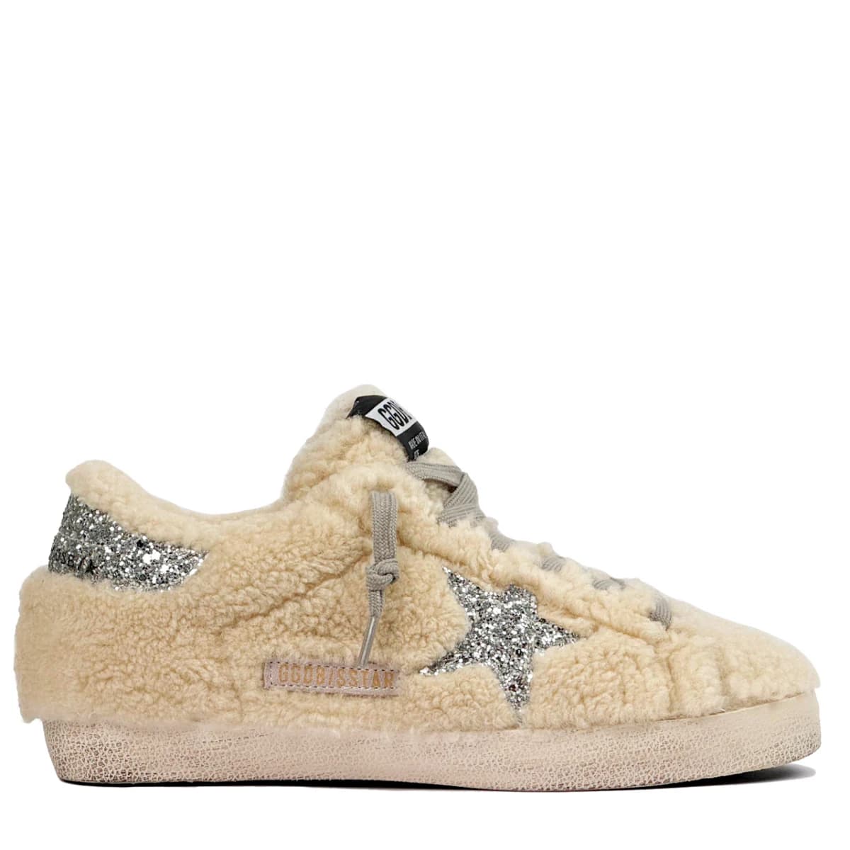 Женские кеды Super-Star Winter Beige Shearling Glittered цена 28 041 ₽ фото и описание в каталоге сайта goldengoose.moscow