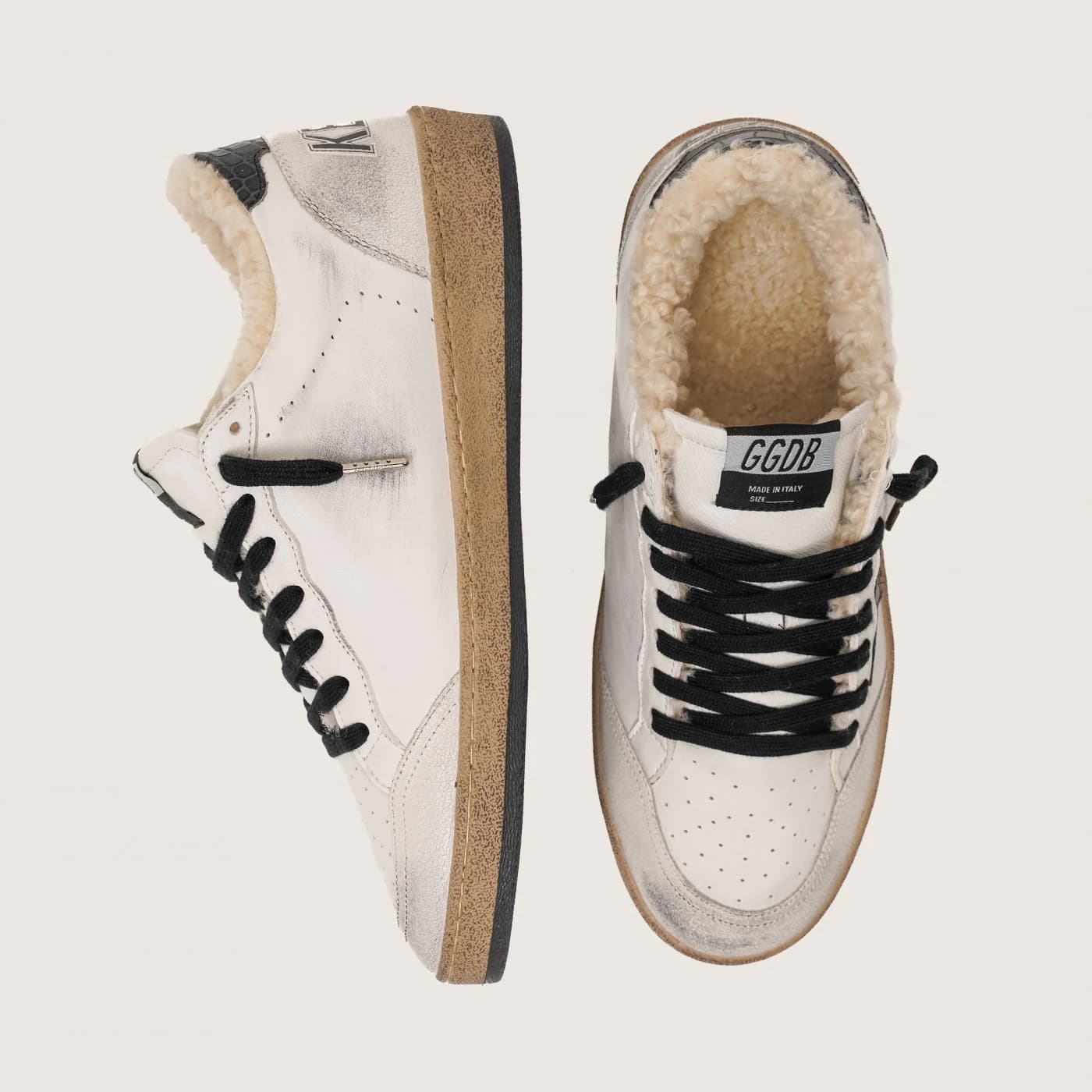 Мужские кеды Зимние Golden Goose Ball Star / Белые / питон зв цена 28 101 ₽ фото и описание в каталоге сайта goldengoose.moscow, фото 4