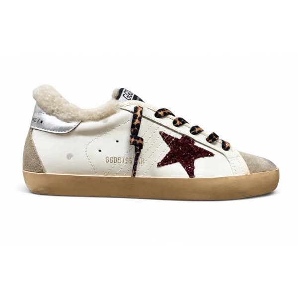 Женские кеды GOLDEN GOOSE WINTER SUPERSTAR BURGUNDY GLITTER STAR AND SILVER HEEL TAB цена 28 256 ₽ фото и описание в каталоге сайта goldengoose.moscow