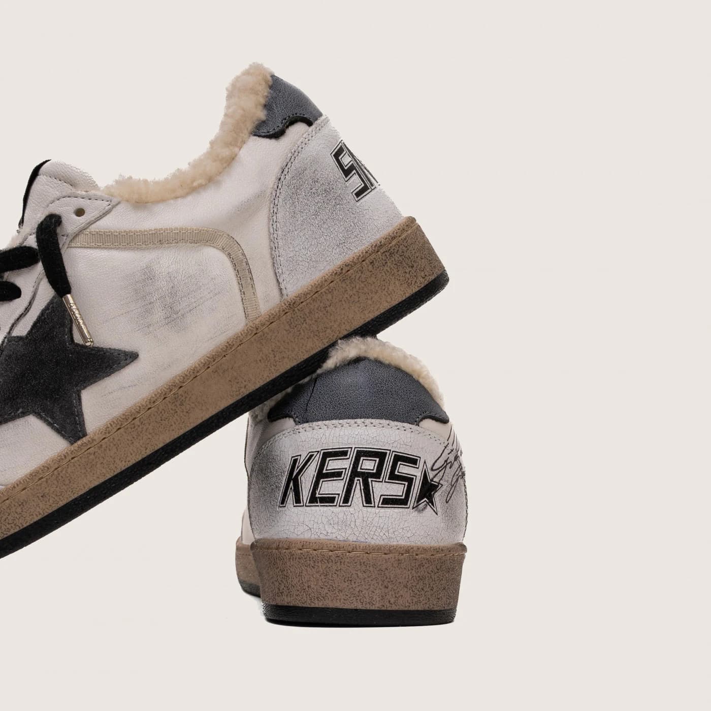 Мужские кеды Зимние Golden Goose Ball Star / Белые / серая зв цена 28 271 ₽ фото и описание в каталоге сайта goldengoose.moscow, фото 3