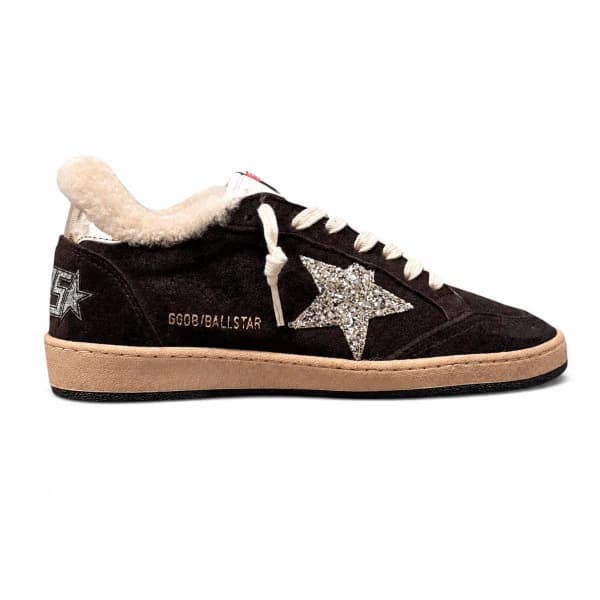 Женские кеды GOLDEN GOOSE WINTER BALL STAR BROWN SUEDE WITH SILVER GLITTER STAR цена 28 014 ₽ фото и описание в каталоге сайта goldengoose.moscow