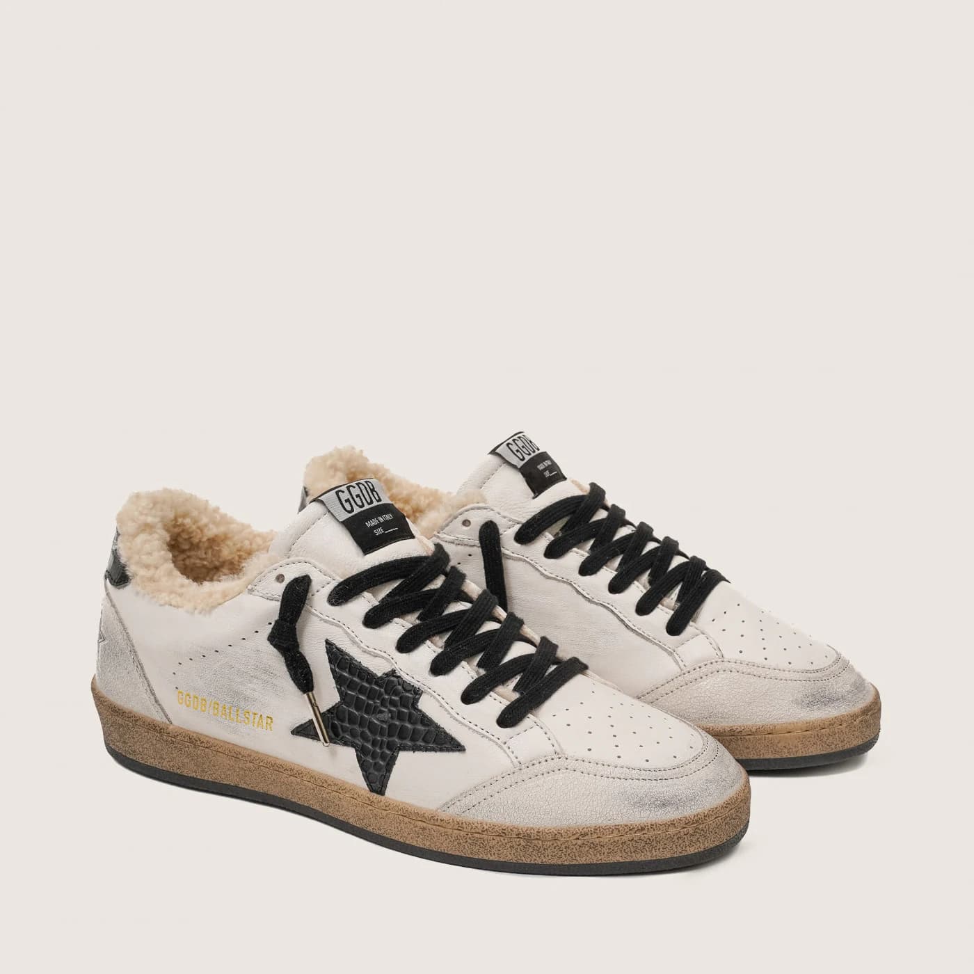 Мужские кеды Зимние Golden Goose Ball Star / Белые / питон зв цена 28 101 ₽ фото и описание в каталоге сайта goldengoose.moscow, фото 3