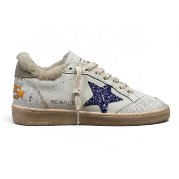 Женские кеды GOLDEN GOOSE WINTER BALL STAR WITH BLUE GLITTER STAR AND DOVE-GRAY HEEL TAB цена 27 967 ₽ фото и описание в каталоге сайта goldengoose.moscow