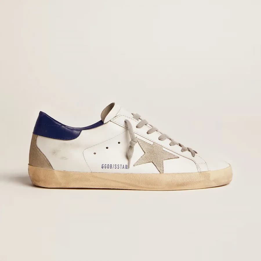 Мужские кеды Golden Goose Super Star / Blue hell tab Men / Синяя пятка цена 24 787 ₽ фото и описание в каталоге сайта goldengoose.moscow