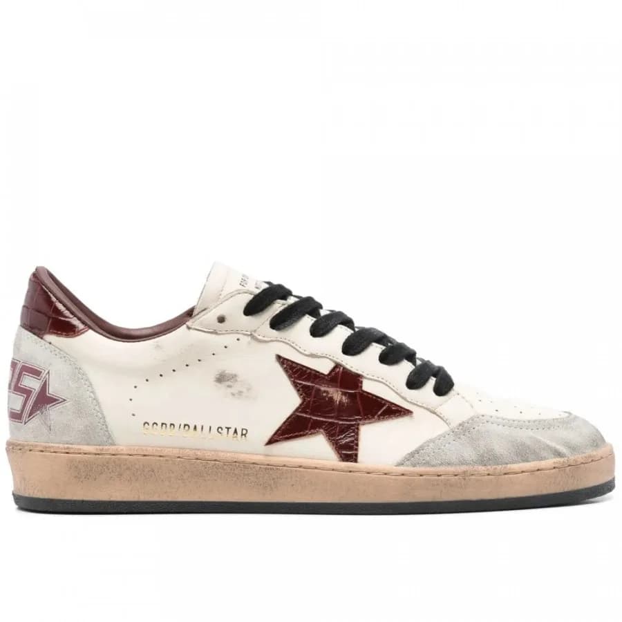 Мужские кеды Golden Goose Ball Star / Burgundy Men / Бургунди звезда цена 24 646 ₽ фото и описание в каталоге сайта goldengoose.moscow