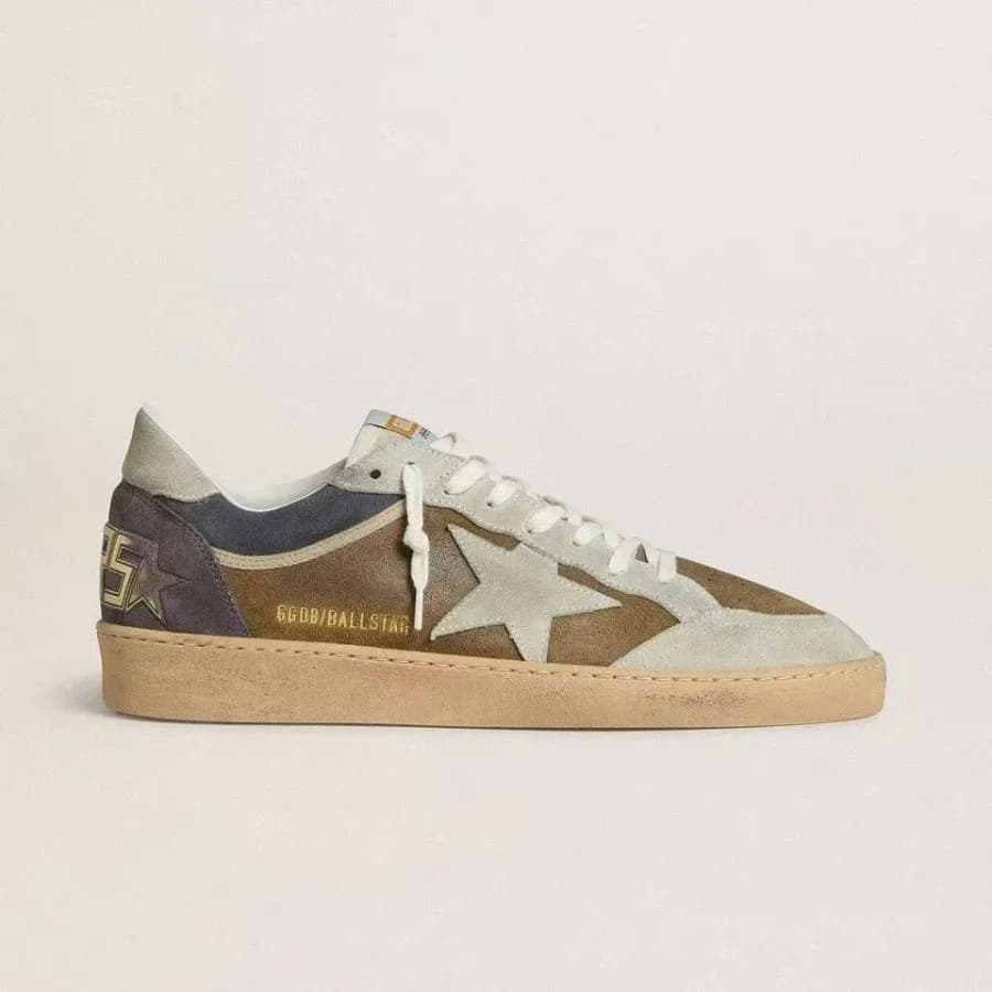 Мужские кеды Golden Goose Ball Star / Замша коричневая / баклажан цена 25 335 ₽ фото и описание в каталоге сайта goldengoose.moscow
