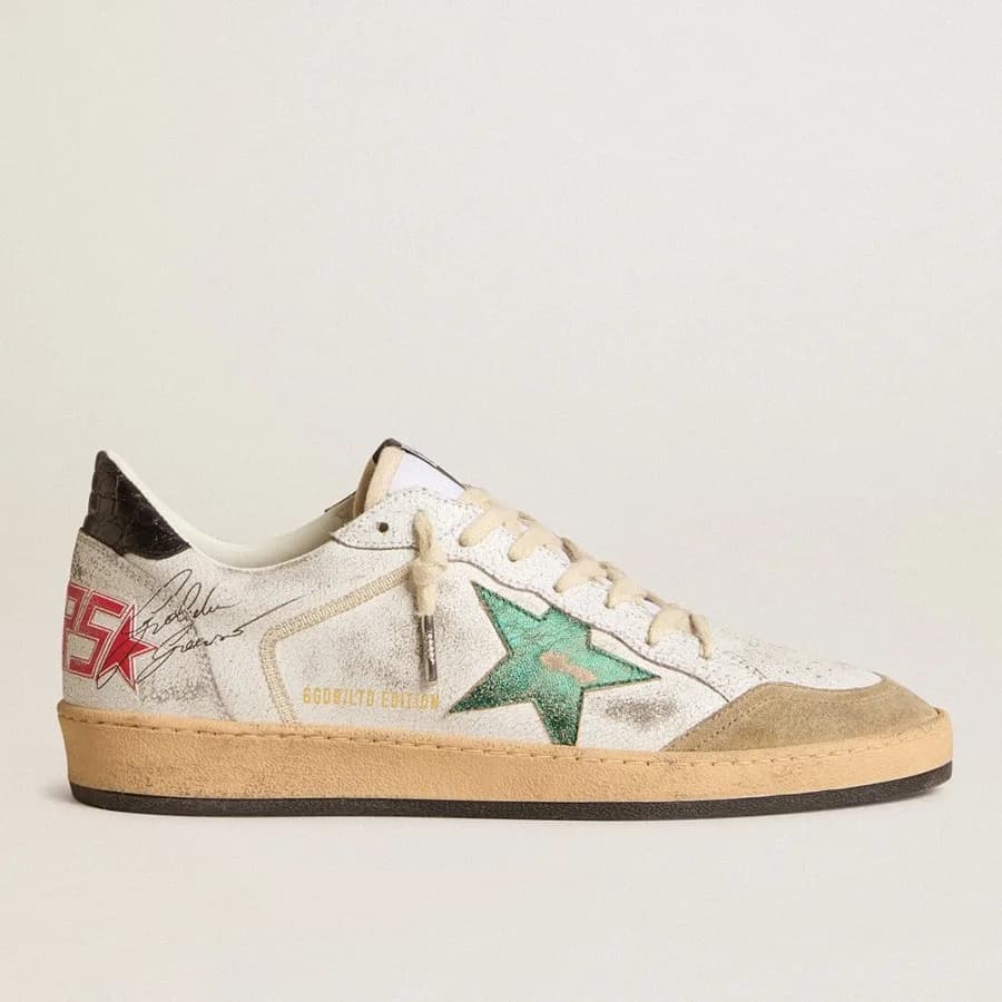 Мужские кеды Golden Goose Ball Star / Зеленая звезда / черная пятка цена 24 558 ₽ фото и описание в каталоге сайта goldengoose.moscow