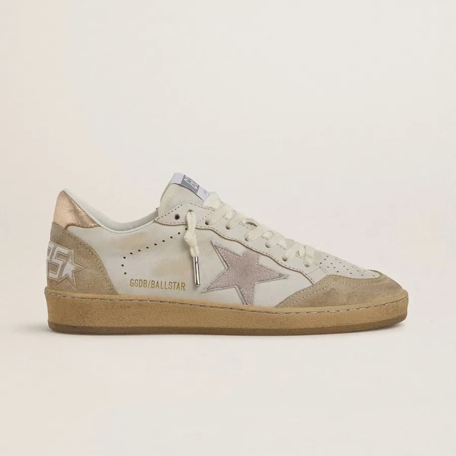 Женские кеды Golden Goose Ball Star / Rose gold hell tab / Розовое золото цена 24 529 ₽ фото и описание в каталоге сайта goldengoose.moscow