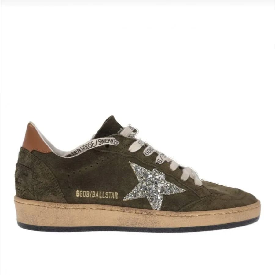 Женские кеды Golden Goose Ball Star / Suede Khaki / Замша хаки цена 24 665 ₽ фото и описание в каталоге сайта goldengoose.moscow