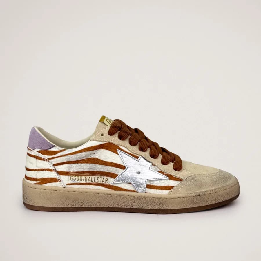 Женские кеды Golden Goose Ball Star / Зебра / сиреневая пятка цена 24 681 ₽ фото и описание в каталоге сайта goldengoose.moscow