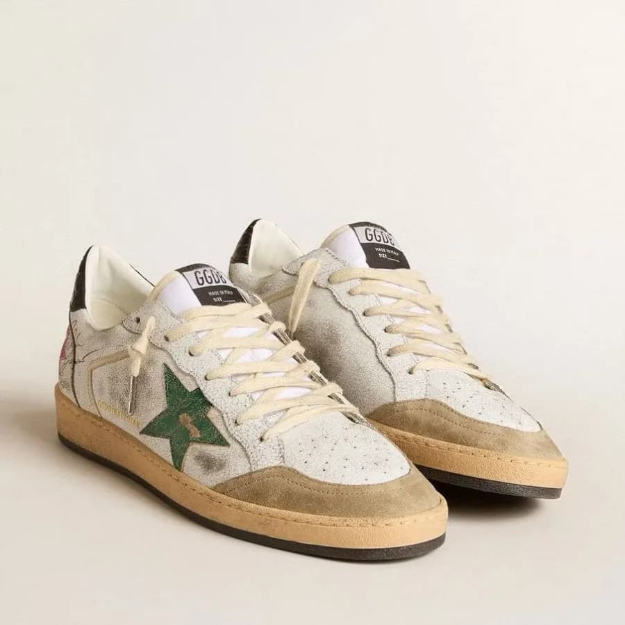 Мужские кеды Golden Goose Ball Star / Зеленая звезда / черная пятка цена 24 558 ₽ Мужские кеды Golden Goose Ball Star / Зеленая звезда / черная пятка цена 24 558 ₽ фото и описание в каталоге сайта goldengoose.moscow, фото 2